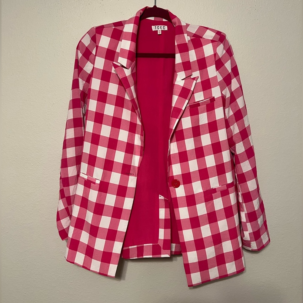 TCEC Hot Pink Plaid Blazer